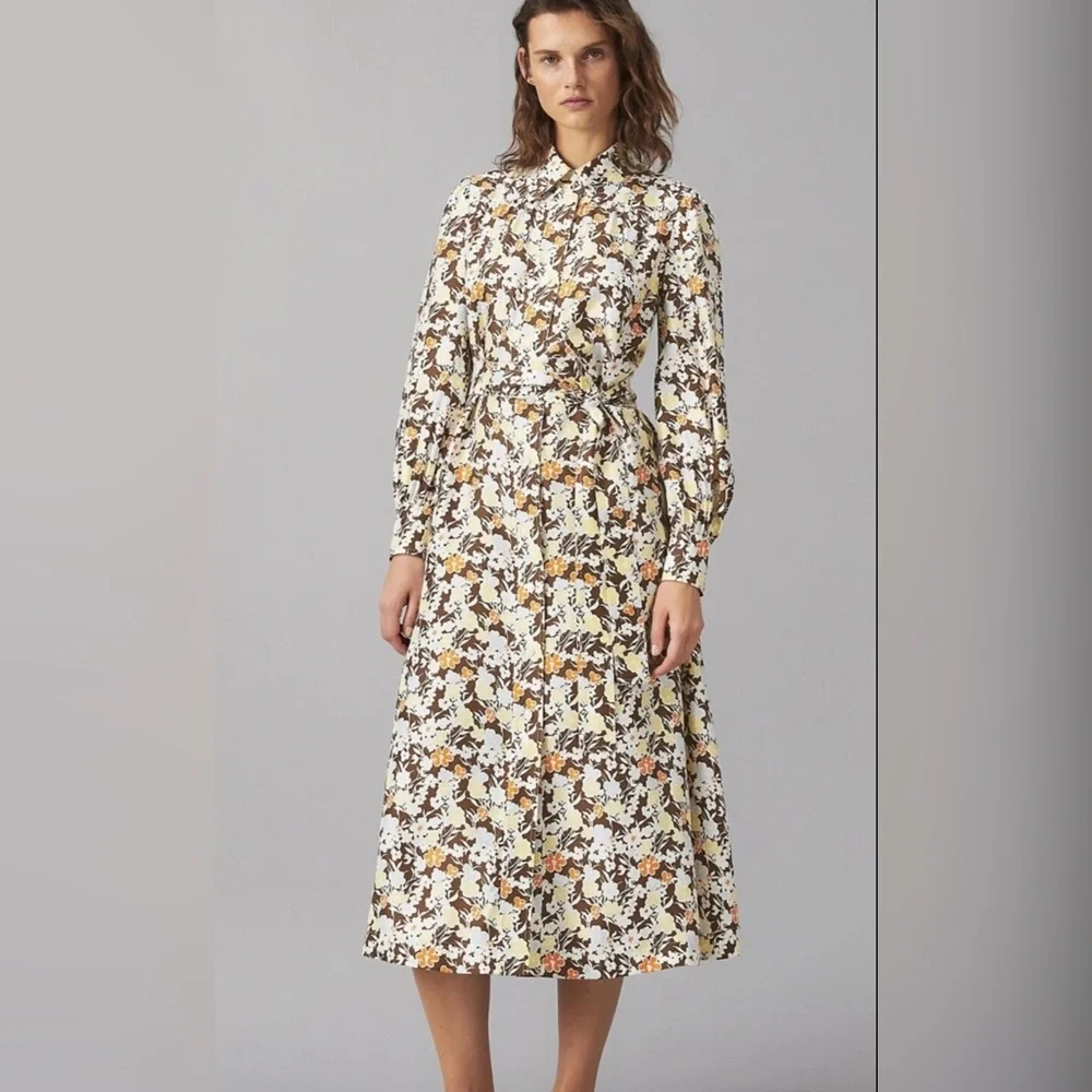New Tory Burch Artist Silk Printed Shirt Dress